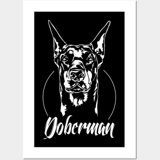 Proud Doberman Pinscher dog portrait Posters and Art
